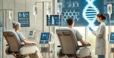 Terapia génica en medicina avanzada con pacientes en tratamiento